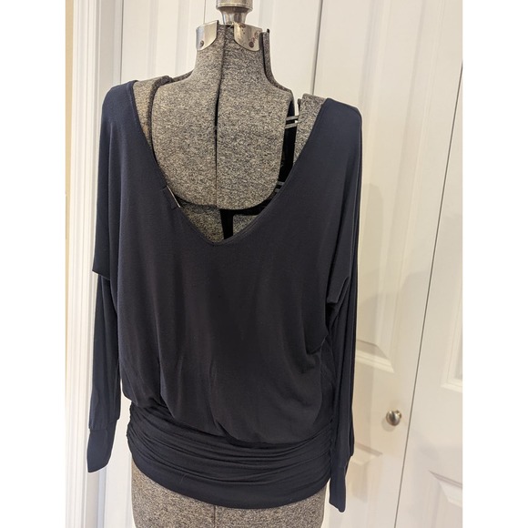 Slate gray TART tunic shirt. Soft flowy with side touching. V scoop in back - Picture 5 of 12